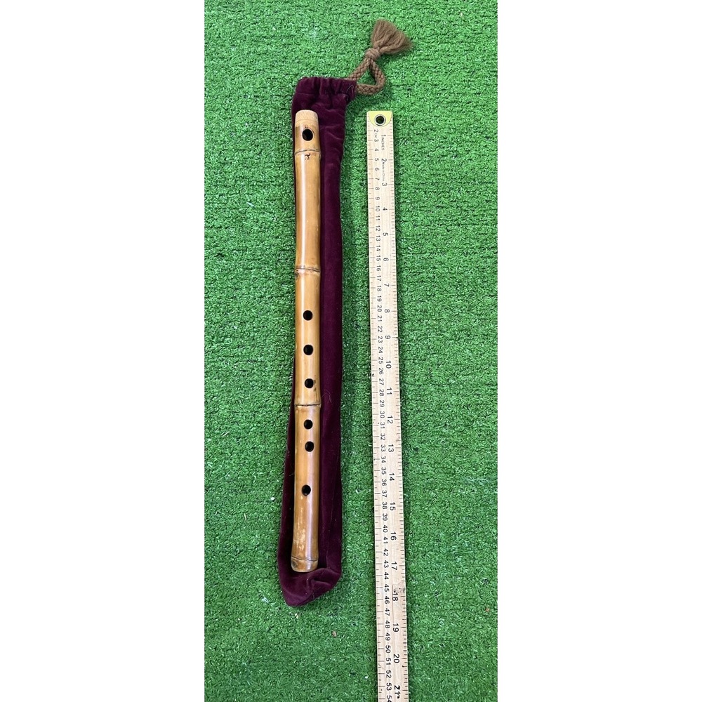 Vintage Japanese Shakuhachi  Traditional Bamboo Flute Antique Japan 17.5" EUC